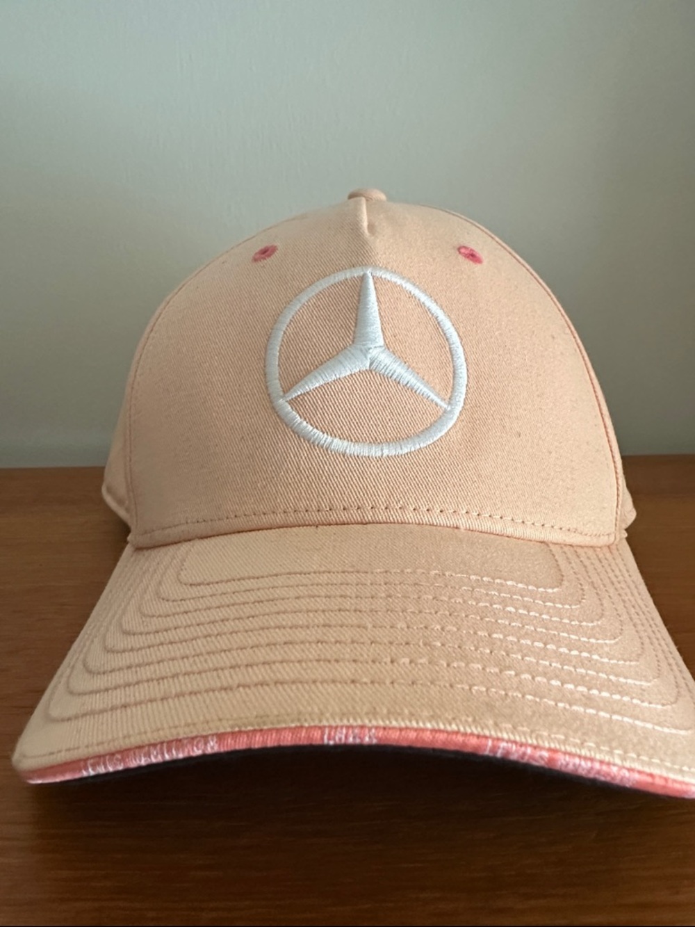 Mercedes-Benz Lewis Hamilton Peach Baseball Cap with White Logo